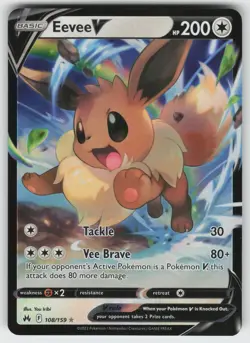 Eevee V Ultra Rare Crown Zenith 108/159 Pokemon - Image 1