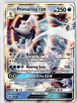 Primarina GX 42/149 Holo Ultra Rare SM Base Set Pokemon Near Mint - Image 1