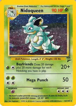 Nidoqueen 12/130 Holo Rare Base Set 2 Pokemon Holo Moderately Played - Image 1