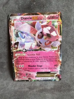 Diancie EX 72/124 Fates Collide Holo Pokemon TCG Moderately Played - Image 1