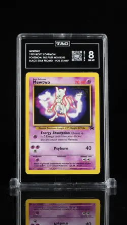 MEWTWO 1999 WOTC POKEMON BLACK STAR PROMOS #3 POKEMON: THE FIRST MOVIE TAG 8 - Image 1