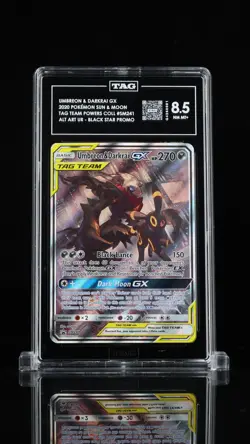 UMBREON & DARKRAI GX TAG TEAM POKEMON SUN & MOON BLACK STAR PROMOS SM241 TAG 8.5 - Image 1