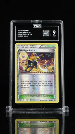 ALL-NIGHT PARTY 2016 POKEMON XY #96/122 BREAKPOINT REVERSE HOLO TAG 9 - Image 1