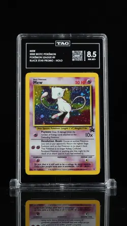 MEW 2000 WOTC POKEMON BLACK STAR PROMOS #9 APRIL 2000 POKEMON LEAGUE TAG 8.5 - Image 1