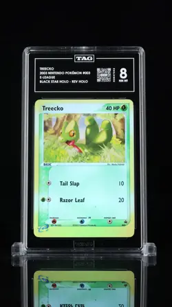 TREECKO 2003 NINTENDO POKEMON BLACK STAR PROMOS #003 E-LEAGUE REVERSE HOLO TAG 8 - Image 1