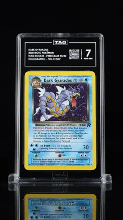 DARK GYARADOS 2000 WOTC POKEMON #8/82 TEAM ROCKET - PRERELEASE TAG 7 - Image 1
