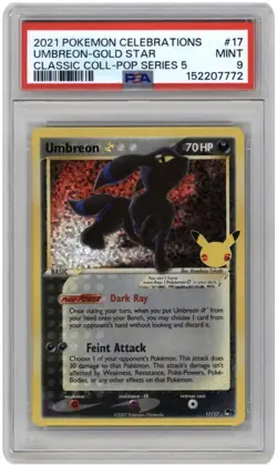 Pokemon Umbreon Gold Star ⭐ Celebrations Classic Collection POP Series 5 PSA 9 - Image 1