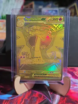 Mega Charizard X EX Gold Hyper Rare 130/094 Phantasmal Flames Pokemon - Image 1