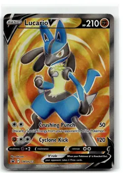 Lucario V SWSH213 Holo Promo Sword & Shield Promo Pokemon NM b6 - Image 1