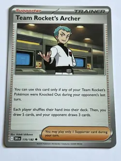 Team Rockets Archer 170 / 182 Pokemon Destined Rivals 2025 Mint - 9.0 + Non Holo - Image 4