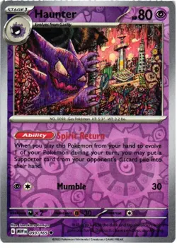 Haunter 093/165 Uncommon 151 Pokemon Reverse Holo Near Mint - Image 1