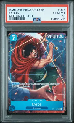 2025 ONE PIECE OP10-ROYAL BLOOD ALTERNATE ART #046 KYROS PSA 10 - Image 1