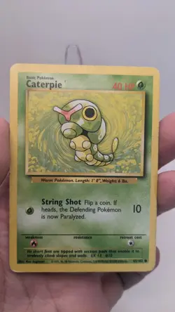Vintage Pokemon TCG WOTC #45/102 Caterpie Base Set 2 Unlimited Common Card - MP - Image 4
