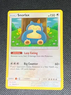 Snorlax 158/214 Holo - Pokemon Card - NM - Image 1