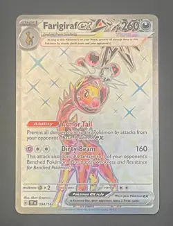 Pokemon Card Farigiraf EX 194/162 Temporal Forces - Near Mint - Image 1