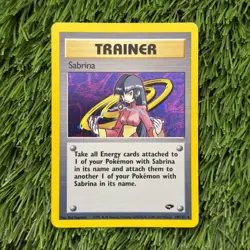Pokemon TCG Sabrina Trainer Gym Challenge Holo Rare LP - Image 1