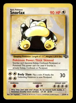 Snorlax 27/64 Unlimited Rare Jungle Pokemon Card - Image 2