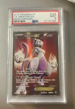2015 Pokemon XY F.A. /Mewtwo EX Breakthrough PSA 9 - Image 1