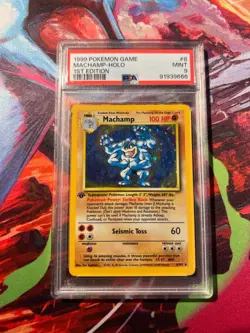 Pokemon TCG Machamp Base Set 8/102 Holo Unlimited Holo Rare PSA 9 - Image 1