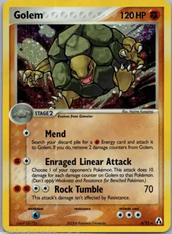 Golem 6/92 Holo Rare Legend Maker Pokemon LP - Image 1