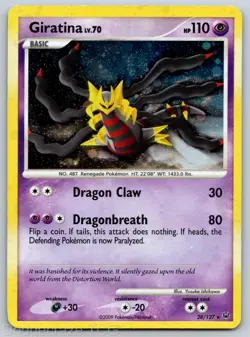 Giratina Lv. 70 (DPPt Platinum) 28/127 Holo Deck Exclusives Pokemon Holo LP - Image 1