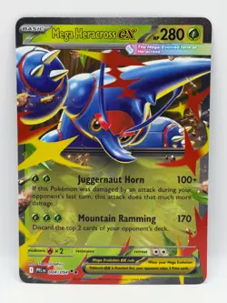 Mega Heracross ex 004/094 Phantasmal Flames NM Double Rare Holo Pokemon TCG - Image 1