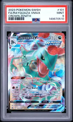 PSA 9 RAYQUAZA VMAX 101/159 FULL ART CROWN ZENITH POKEMON 😍 - Image 1