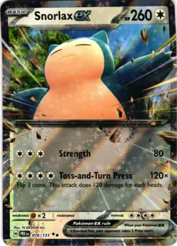 SNORLAX EX 076/131 HOLO DOUBLE RARE PRISMATIC EVOLUTIONS POKEMON NM - Image 1