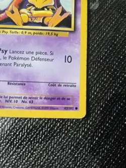 Pokemon French 1st Edition Abra Base Set #043/102 - Image 5
