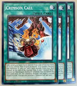Yugioh! 3x Crimson Call BLZD-EN052 Common 1st Ed NM - Image 1
