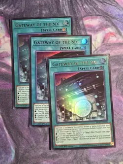 YUGIOH x3 BLGG-EN105 GATEWAY OF THE SIX - ULTRA RARE 1st EDITION - Image 1