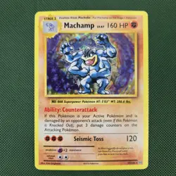 HEAVY HOLO BLEED ERROR Machamp 59/108 XY Evolutions Nintendo Pokemon Card - Image 4