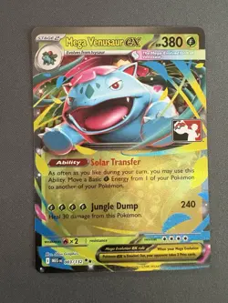Prize Pack Holo Pokemon Mega Venusaur ex Double Rare ME01 003/132 - Image 1