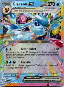 Glaceon ex 026/131 Prismatic Evolutions Pokemon TCG Holo Double Rare NM - Image 1