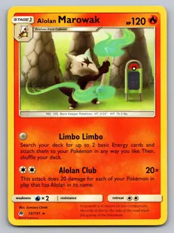 Alolan Marowak 12/131 Rare Forbidden Light Pokemon Lightly Played - Image 1