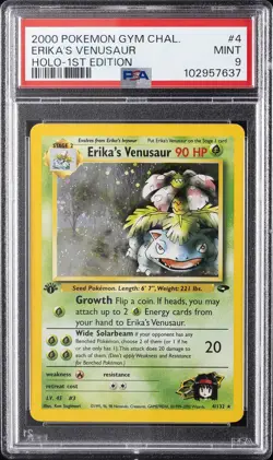 2000 POKEMON GYM CHALLENGE HOLO-1ST ED #4 ERIKA'S VENUSAUR PSA 9 - Image 1