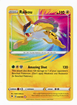 Pokemon Vivid Voltage - Raikou Amazing Rare 050/185 - Image 1
