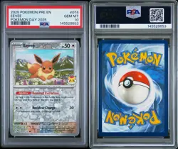 Pokemon TCG Prismatic Evolutions - Pokemon Day 2025 Eevee #074 - PSA 10 - Image 3