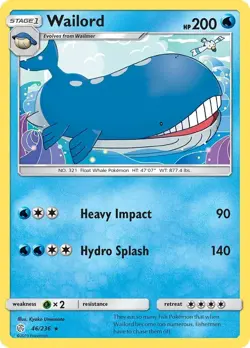 Wailord 46/236 Rare SM - Cosmic Eclipse Pokemon TCG - Image 1