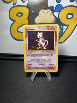 Pokemon TCG Mewtwo 010/102 Base Set Unlimited Holo Rare Vintage 1999 WOTC - Image 3