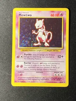 Pokemon TCG Mewtwo 010/102 Base Set Unlimited Holo Rare Vintage 1999 WOTC - Image 5