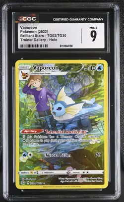 CGC 9 - Vaporeon #TG02 Pokemon Brilliant Stars - Image 1