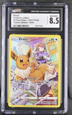 CGC 8.5 - Eevee #TG11 Pokemon Brilliant Stars Holo - Image 1