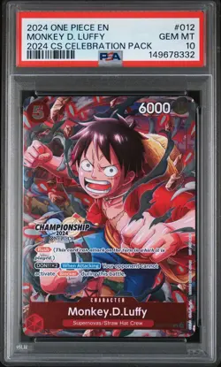 2024 One Piece Championship Celebration Pack Monkey D Luffy #012 PSA 10 - Image 1