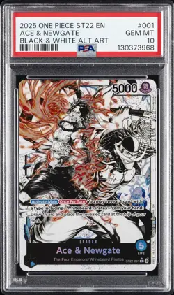 2025 ONE PIECE STARTER DECK ST22-ACE & NEWGATE #001 ACE & NEWGATE PSA 10 - Image 1