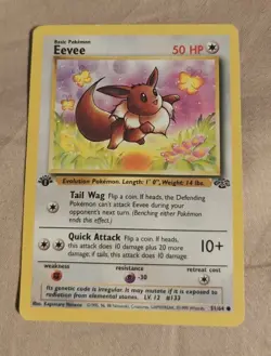 Pokemon TCG Eevee 51/64 Jungle Regular 1st Edition LP/MP Card - Image 1