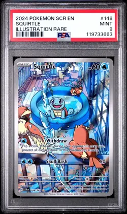2024 POKEMON SCR EN-STELLAR CROWN ILLUSTRATION RARE 148 SQUIRTLE PSA 9 TCG SIR - Image 1