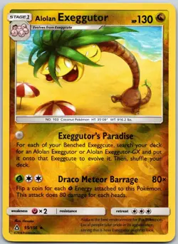 Alolan Exeggutor 95/156 Reverse Holo Rare Ultra Prism Near Mint - Image 1