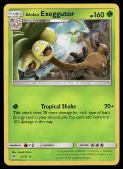 Alolan Exeggutor 2/131 Rare Forbidden Light Pokemon NM/M - Image 1