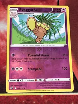 C6390 POKEMON TCG CROWN ZENITH EXEGGUTOR #058 NM REVERSE HOLO RARE - Image 1
